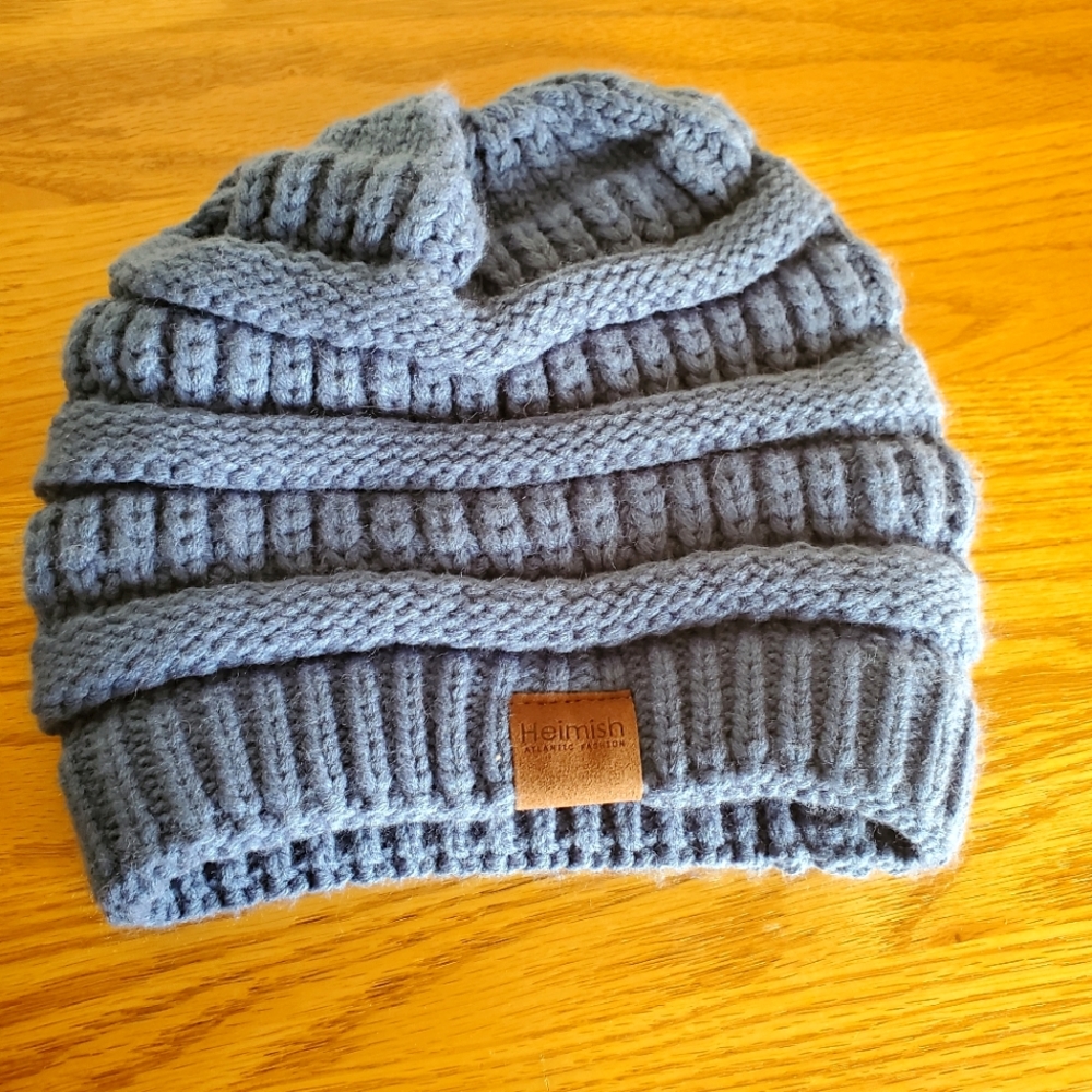 Blue knit hat